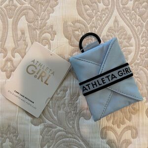 NWT Athleta Girl Blue Card Case Wallet Keychain